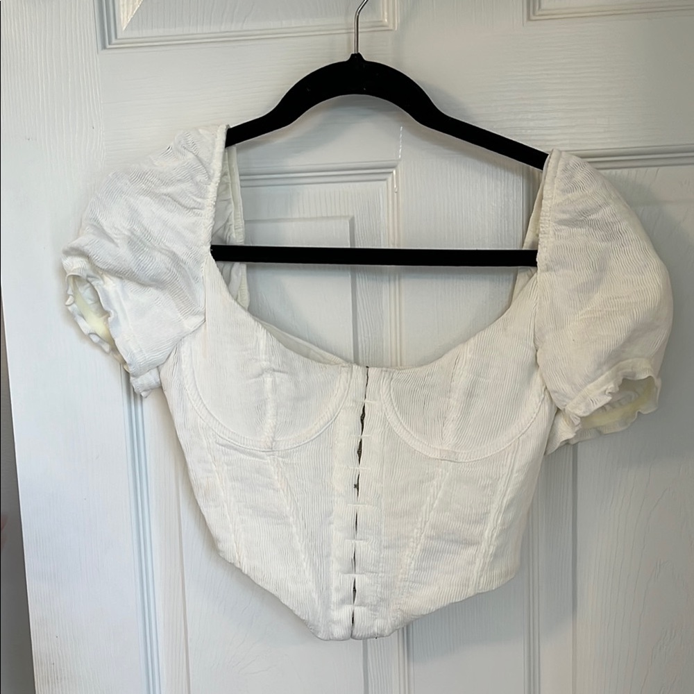 White Fox Boutique White Puff Sleeve Blouse